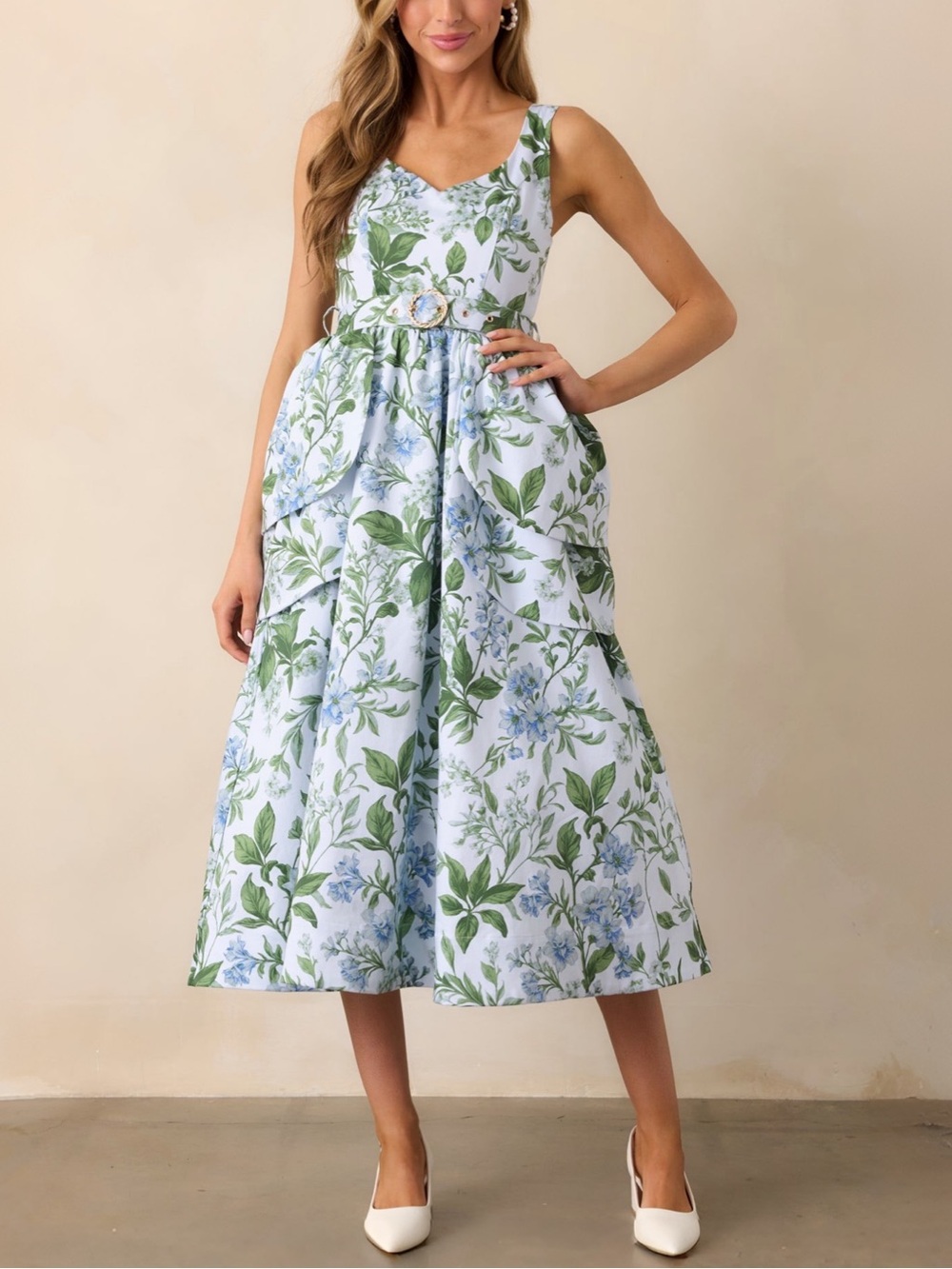 Prosperina Diana Blue Lilacs Botanical Print Cotton Petal Maxi Dress Sz M NWT